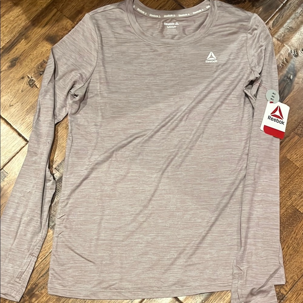 Reebok Men's Heathered Long Sleeve Tee - Light Gray